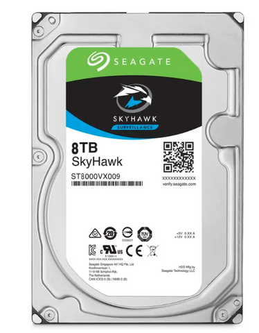 Disco rígido Seagate ST8000VX009 Skyhawk 8 TB - 3,5 interno - SATA (SATA/600) - Sistema de vigilância por vídeo